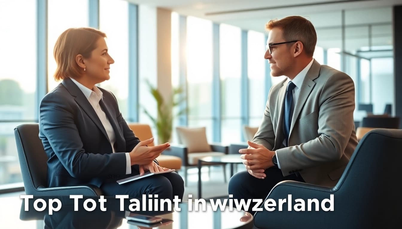 Headhunter Schweiz berät einen Klienten in einem modernen Büro.