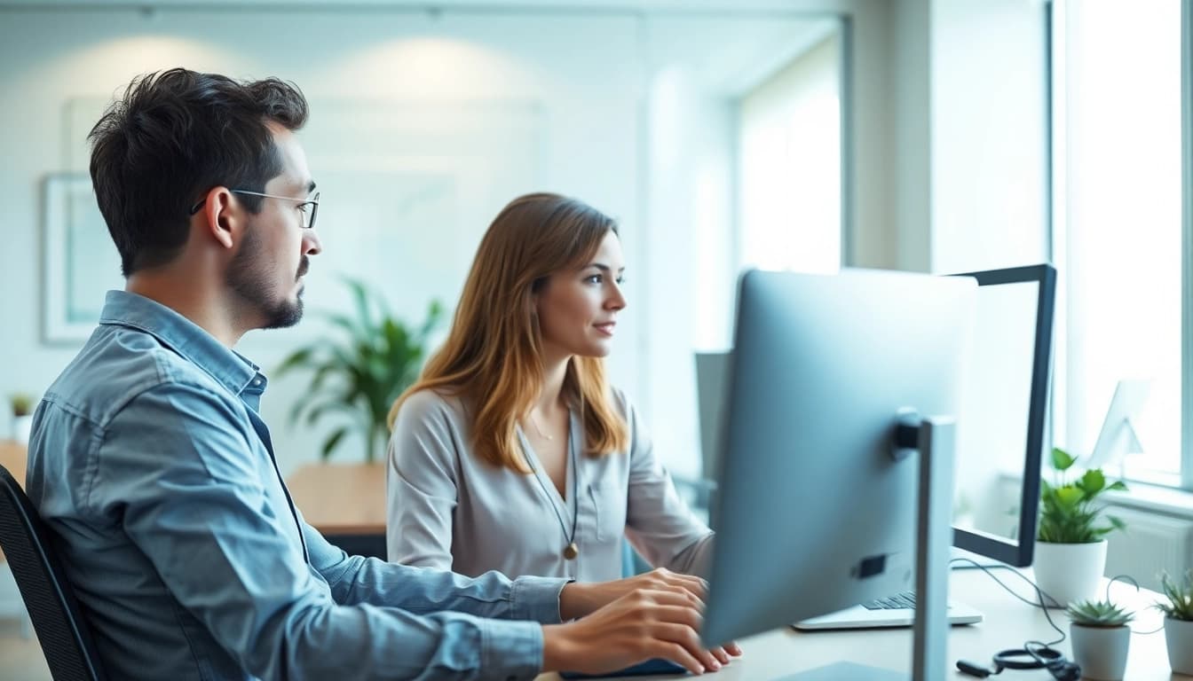 Erfahren Sie, wie Sie Ihr Google Konto löschen, während eine Person am Computer arbeitet, um ihre Daten zu verwalten.