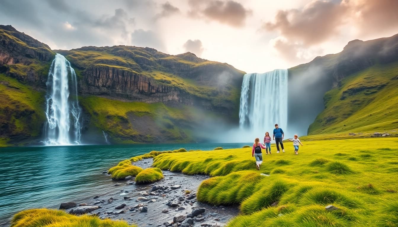Erleben Sie eine faszinierende Reise nach Island mit majestätischen Wasserfällen und Geysiren in einer atemberaubenden Landschaft.