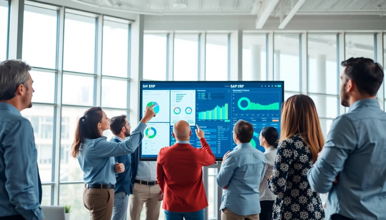 Nutzen Sie SAP ERP fuer effektive Teamarbeit in einer modernen Bueroumgebung.