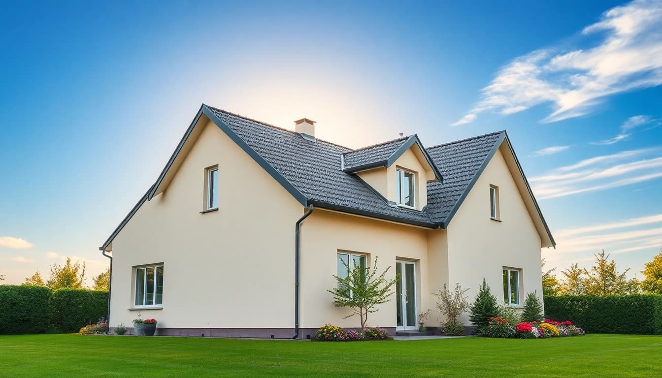 Inspirierendes Bild eines Einfamilienhauses, das den Hauskauf für Familien attraktiv macht und eine einladende Atmosphäre schafft.