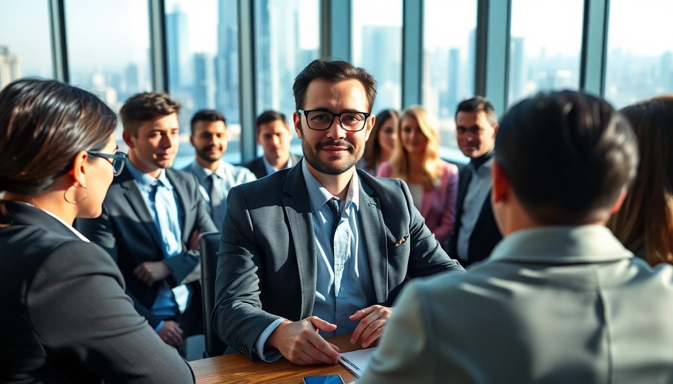 Headhunter Schweiz unterstützt Bewerber in einem modernen Büro bei der Jobsuche.