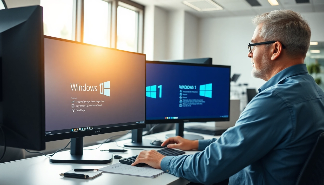 Windows 11 Upgrade von Windows 10 durchführen in einer modernen Büroumgebung.