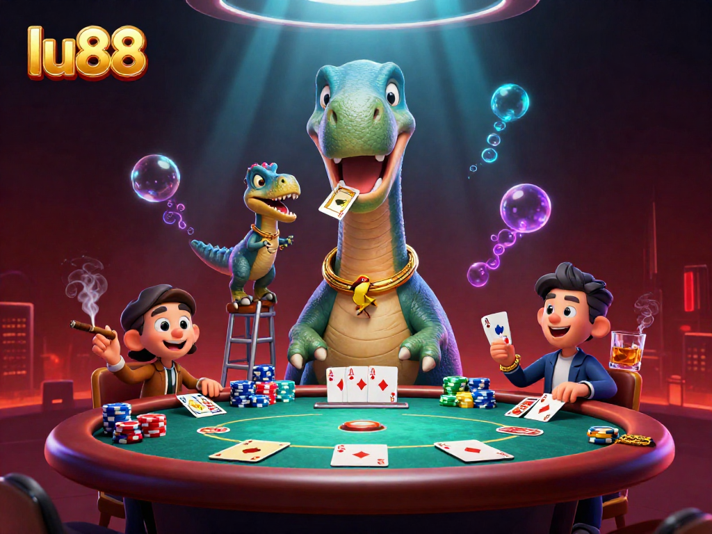 Engage with thrilling poker action at LU88, set in a vibrant 3D casino environment.