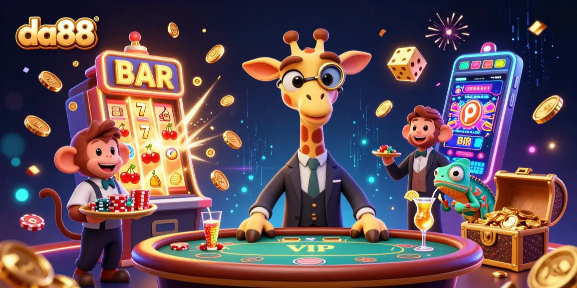 Win big at da88 with a high-roller giraffe and exciting casino elements.