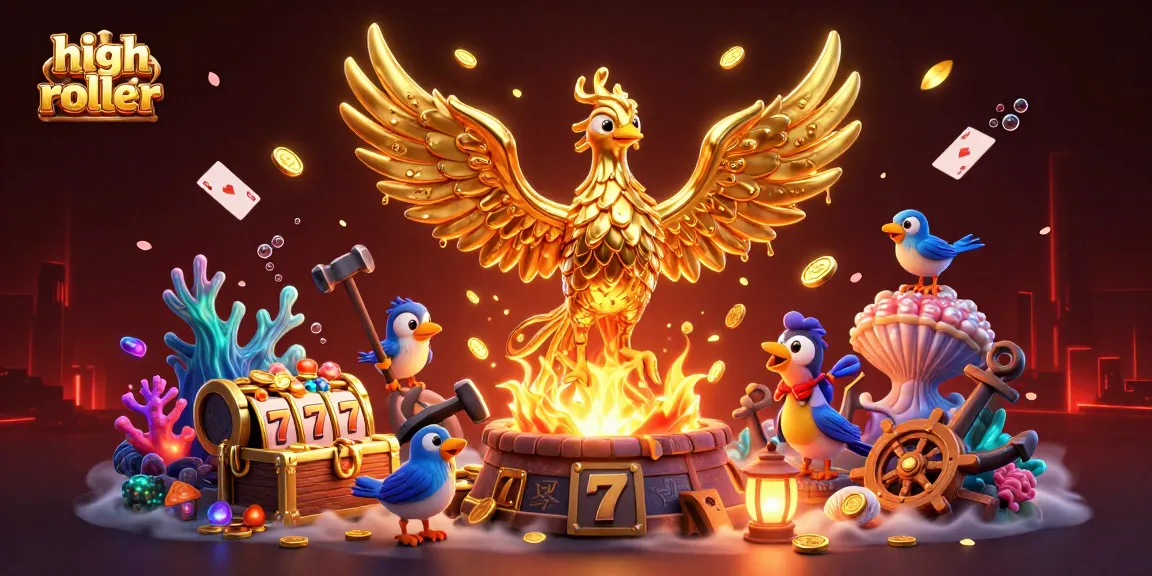 Engage in exhilarating gameplay at high roller casinos with a golden phoenix and dynamic slot elements.