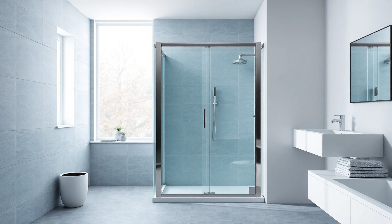 Duschkabine 100x100 Pendeltür in einem modernen Bad mit eleganten Designelementen.