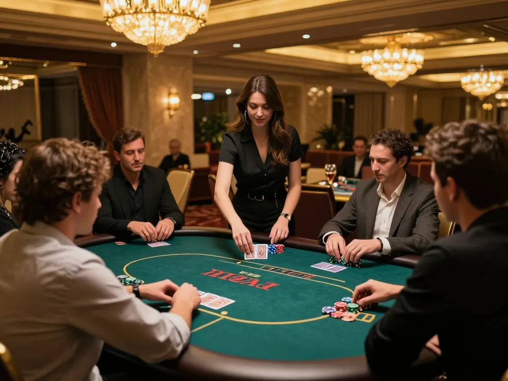 Nohu poker players strategizing in an upscale casino VIP room with elegant decor