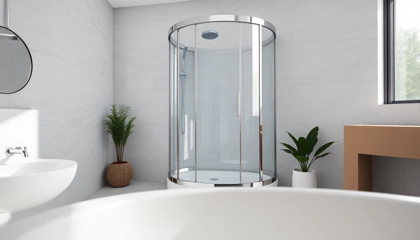 Moderne Duschkabine 100x100 im stilvollen Badezimmer mit eleganten Fliesen.
