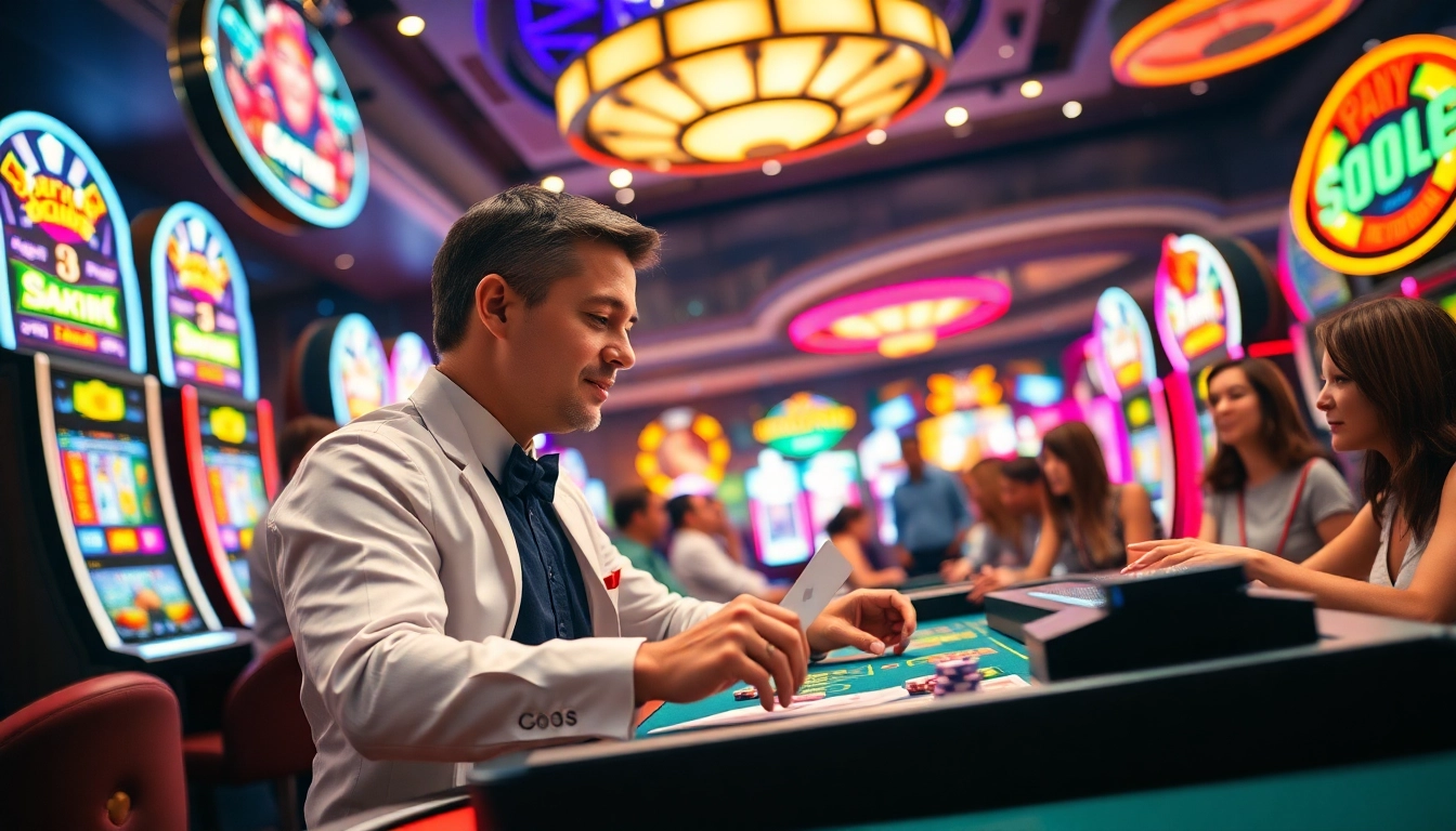 Erleben Sie spannende Casino-Momente auf casinospielen.de mit einem Dealer und Spieler.