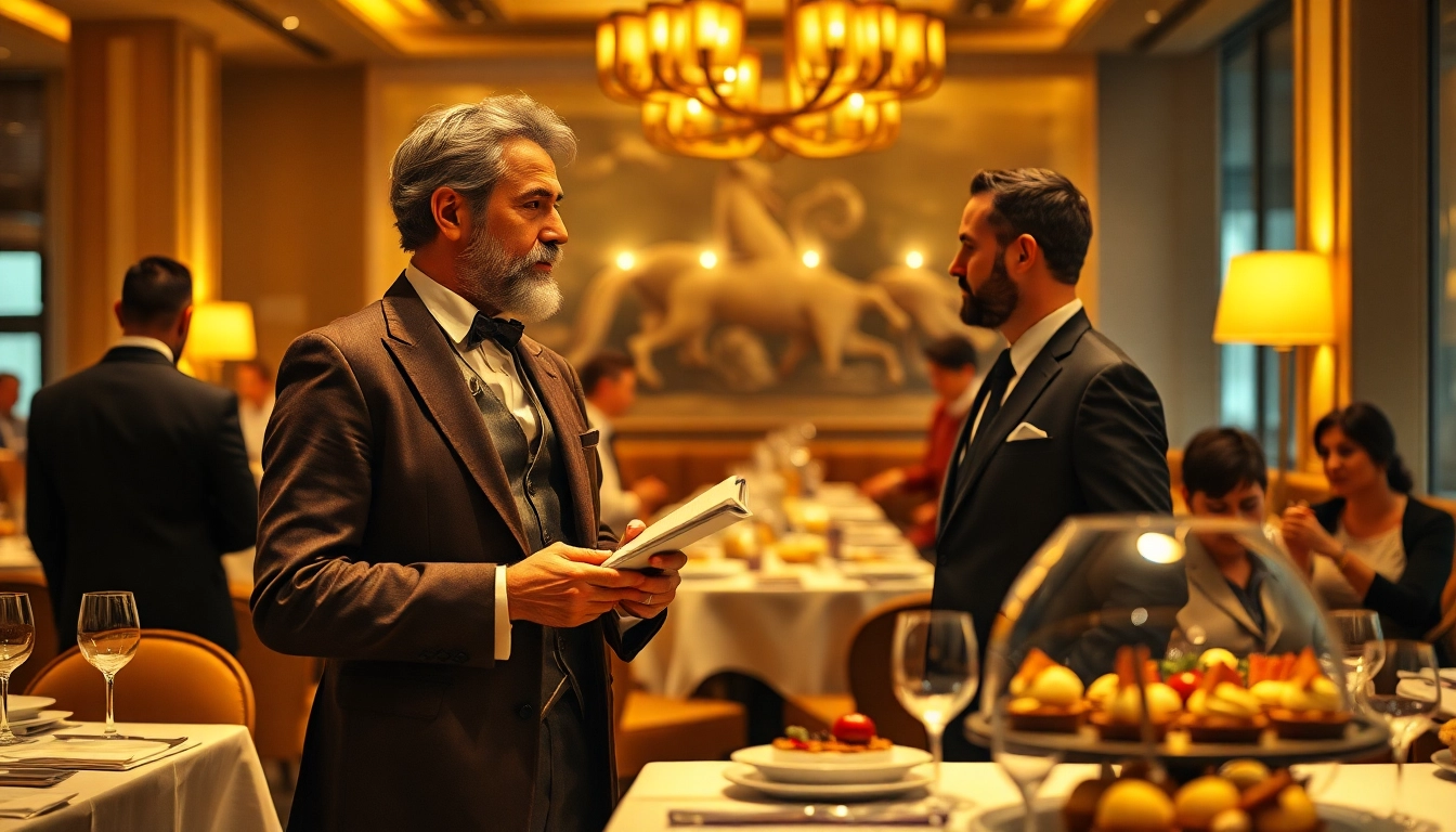 Headhunter Gastronomie berät professionelles Servicepersonal in einem eleganten Restaurant.